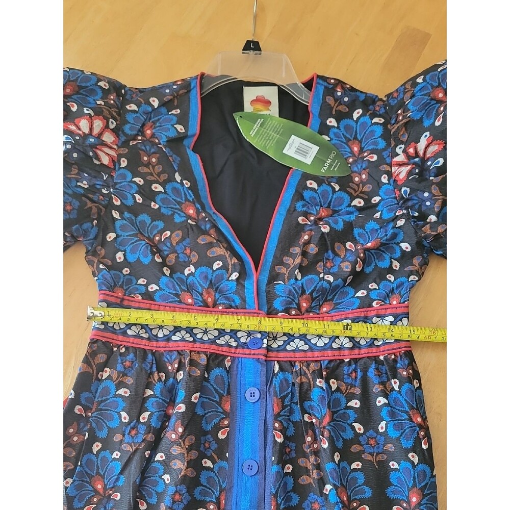 FARM Rio Black Latina Scarf Puff Sleeve Mini Dress - Picture 9 of 11